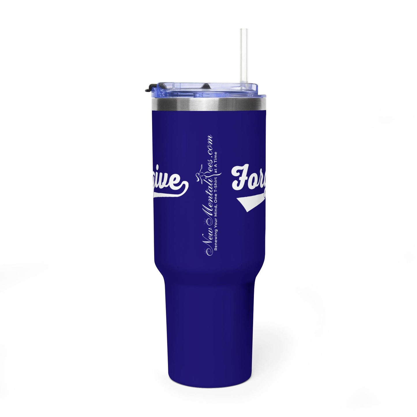 FORGIVE Baseball Script 40oz Tumbler – Faith-Based Drinkware – Christian Forgiveness Gift – Inspirational Coffee Cup