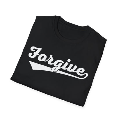 HomeRun Forgive Unisex T-Shirt | Baseball Script Tee | Inspirational Graphic Shirt | Positive Message Apparel | Motivational Unisex Shirt