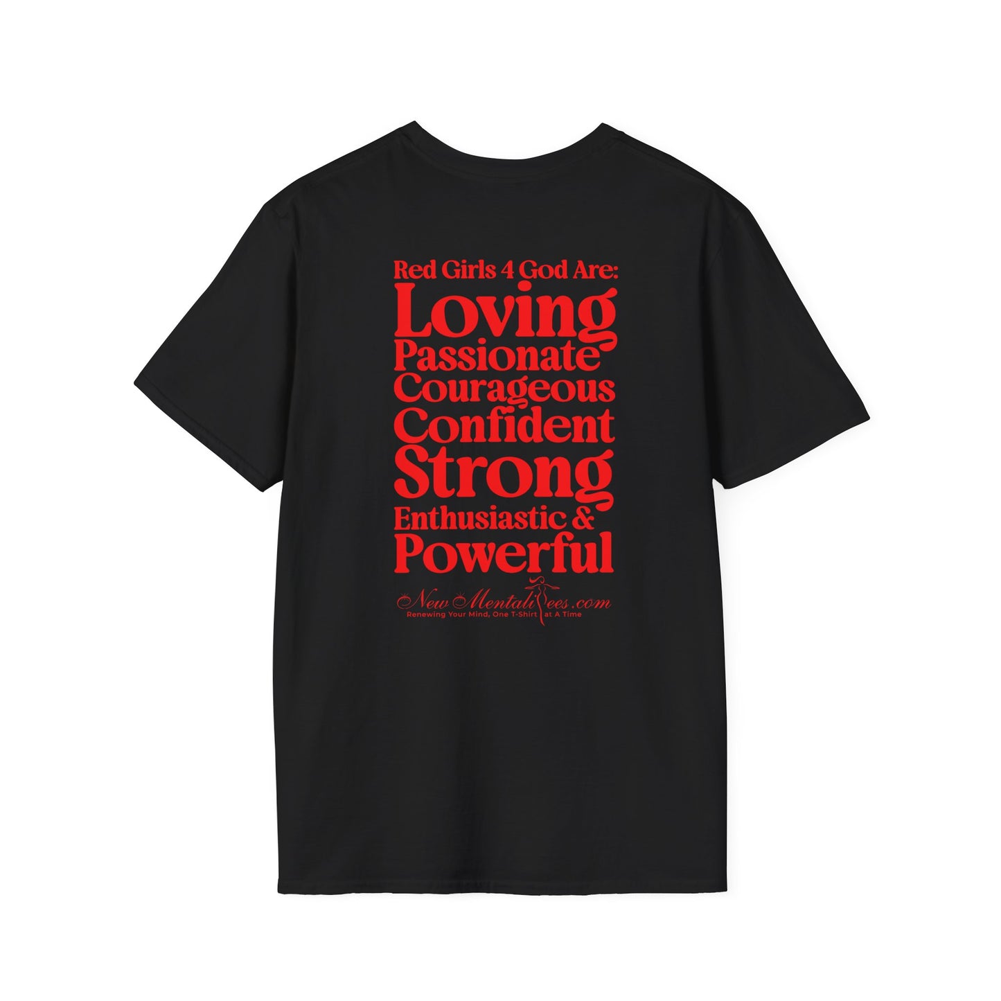 Red Girls 4 God Adult T-shirt | Black Contrast