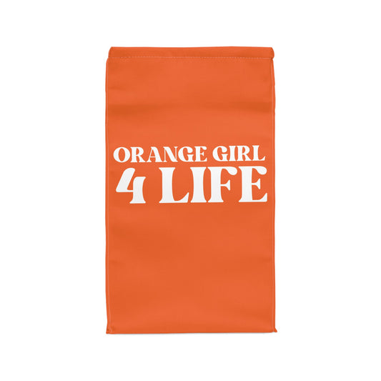 Orange Girl 4 Life Lunch Bag – Double-Sided Inspirational Orange Girl Lunch Tote | Insulated Lunch Bag | Girl Power Lunch Box