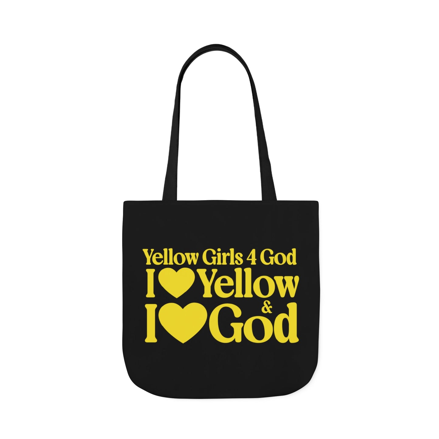 Black Contrast Yellow Girls 4 God Tote Bag - You Are Cheerful, Successful, Inventive, Communicators, Adventurous, Intelligent, and Resilient!