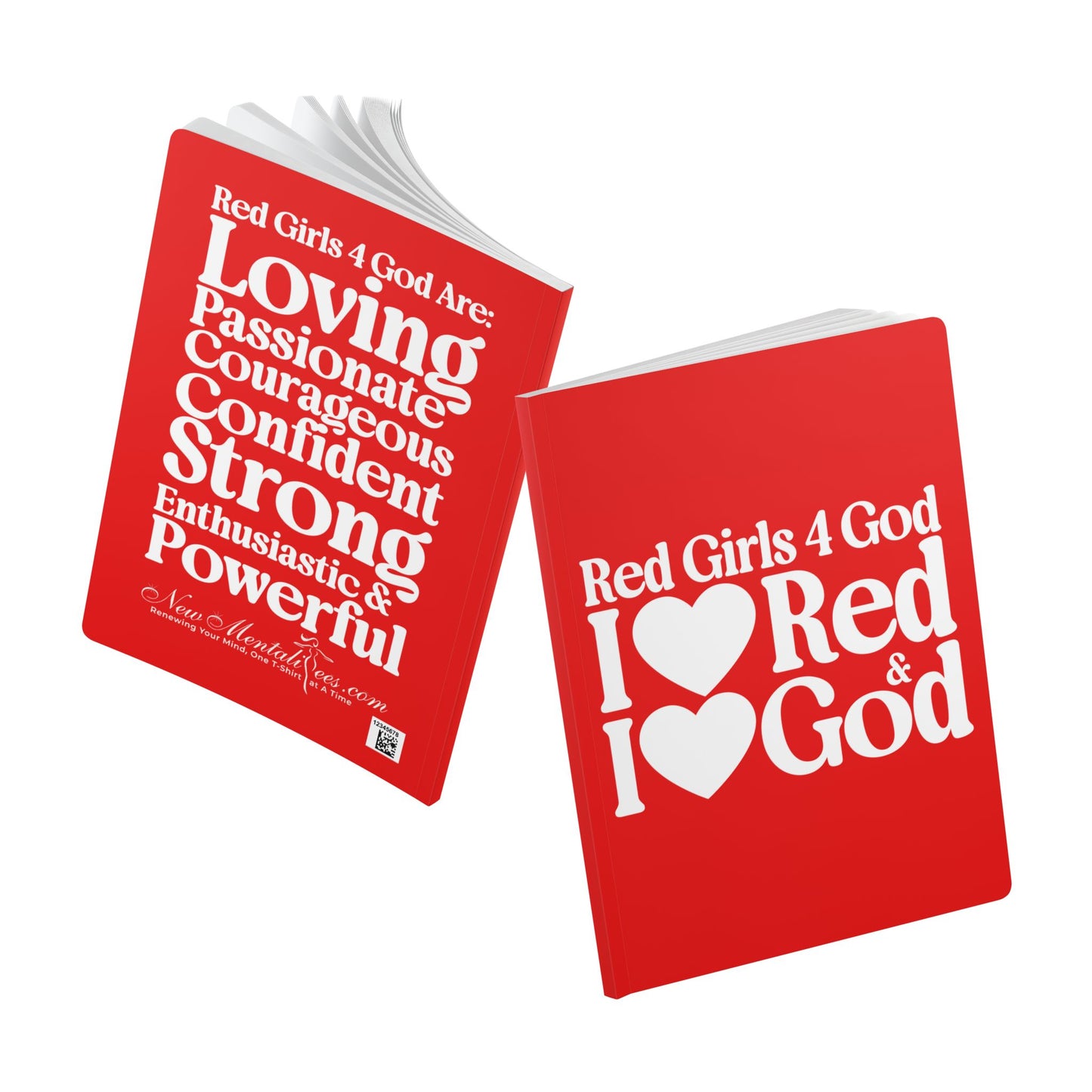 Red Girls 4 God Softcover Journal – Double-Sided Inspirational Faith Journal | 100 or 200 Pages | Notebook for Girls & Women Who Love God