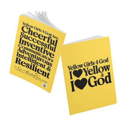 Yellow Girls 4 God Softcover Journal – Double-Sided Inspirational Faith Journal | 100 or 200 Pages | Notebook for Girls & Women Who Love God