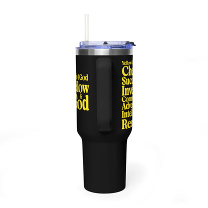 Yellow Girls 4 God Black Contrast Tumbler - Faith Filled Women Who Love Yellow