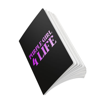 Purple Girl 4 Life (Black) Softcover Journal – Double-Sided Inspirational Journal | 100 or 200 Pages | Notebook for Girls & Women Who Love Purple