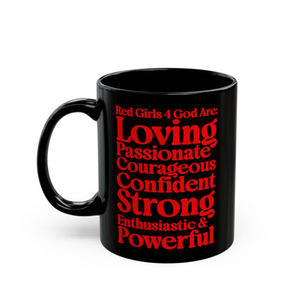 Red Girls 4 God Mug - Black Contrast Collection