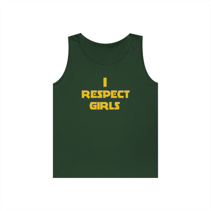 I Respect Girls Teen Boys Tank Top – Positive Message Sleeveless Shirt | Respect Matters Tank | Future Leader Apparel for Young Men
