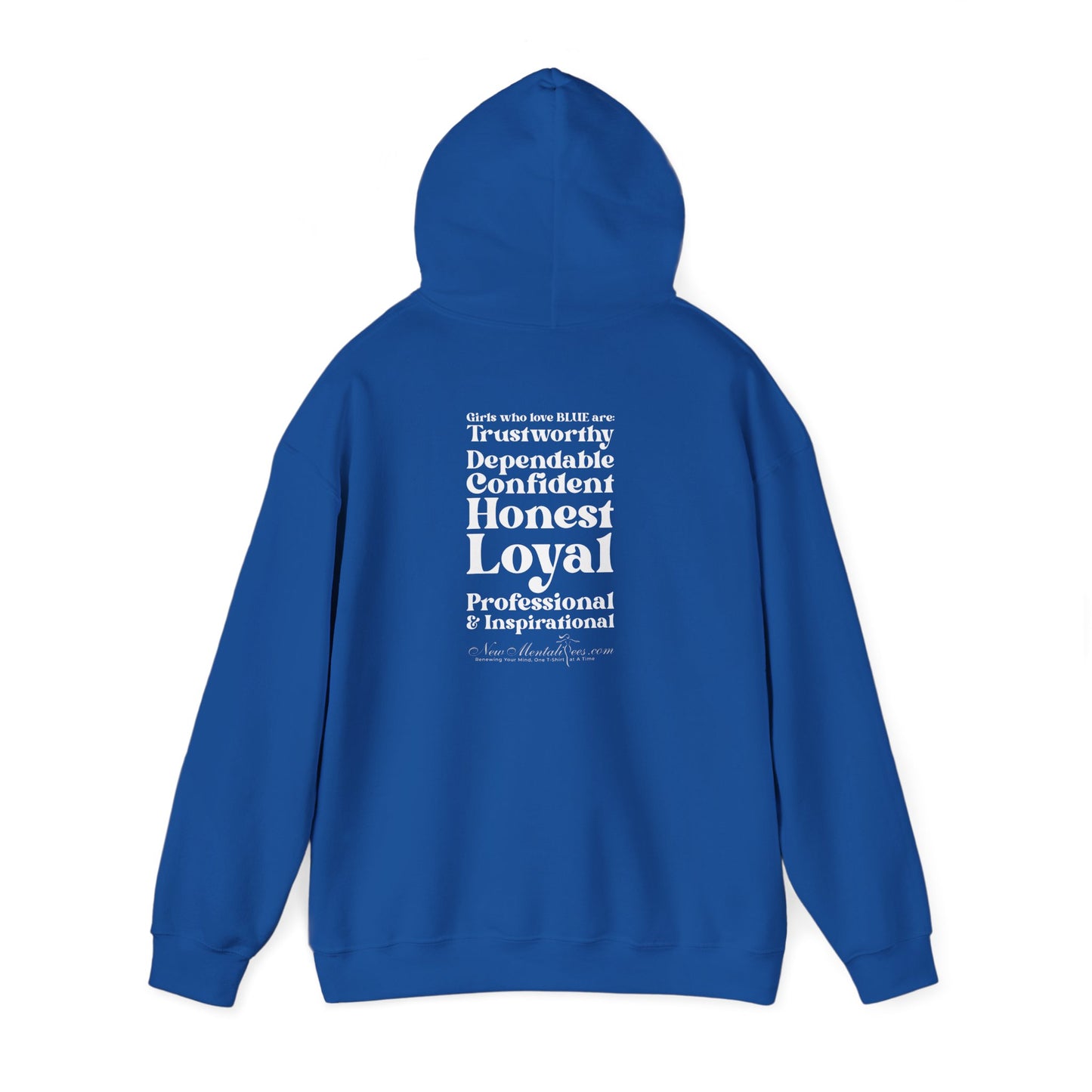 Blue Girl 4 Life Hoodie - Cute Ladies Blue Graphic Hoodie, Positive Affirmation Hoodie, Inspirational Unisex Hoodie, Blue Fashion