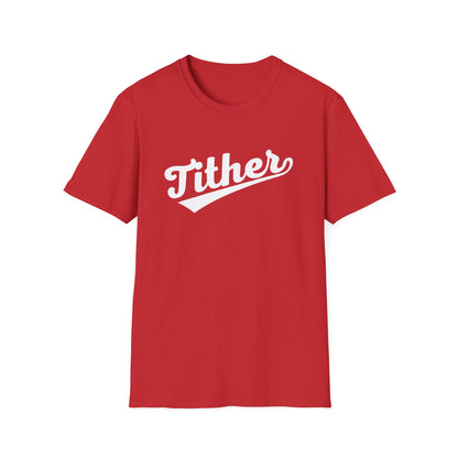 HomeRun Tither T-Shirt | Baseball Script Tee | Inspirational Giving Shirt | Positive Lifestyle Apparel | Motivational Graphic Tee