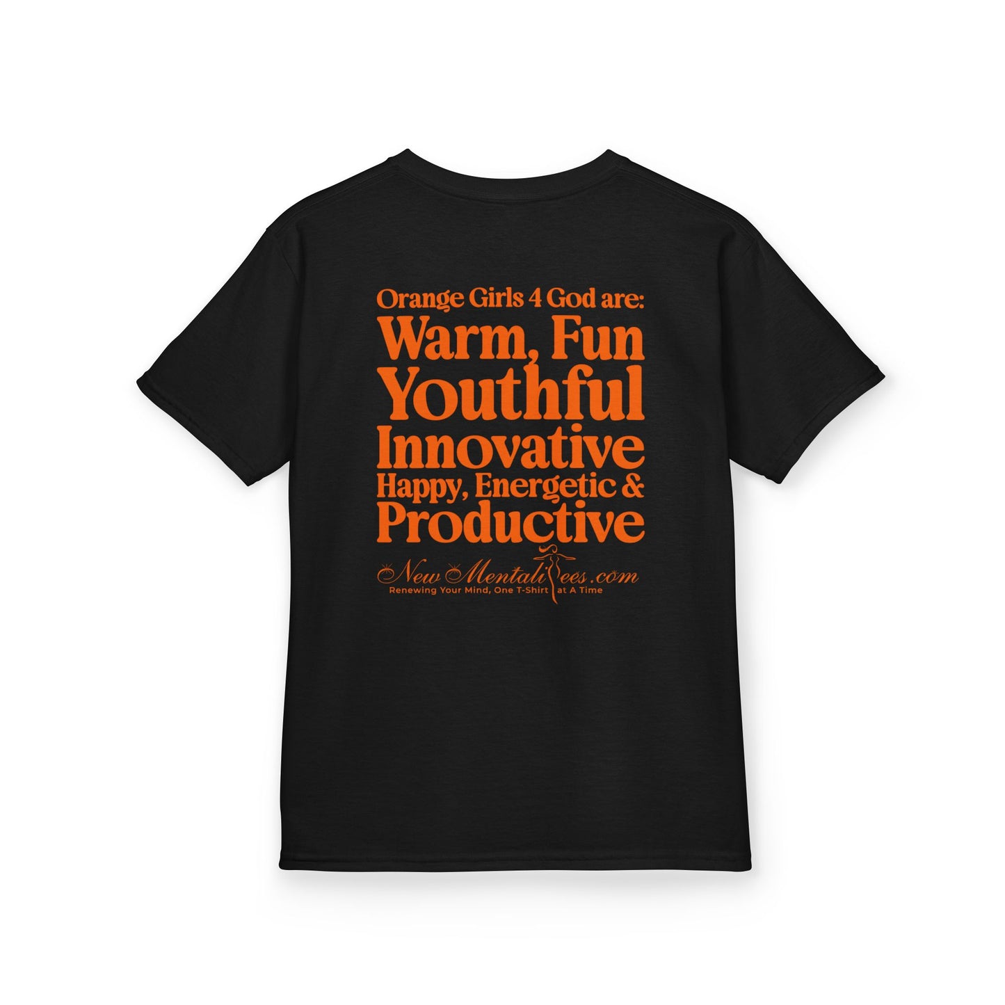 Orange Girls 4 God Youth T-shirt | Black Contrast