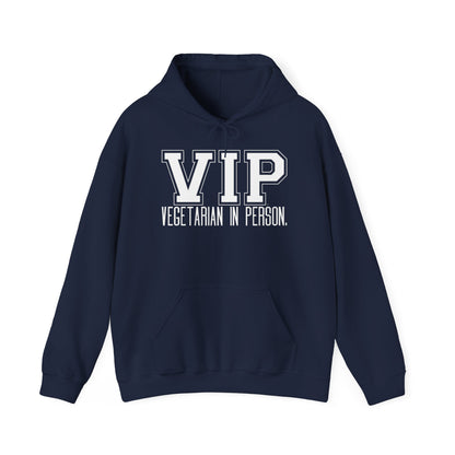 VIP Vegetarian Unisex Hoodie, Vegetarian In Person Statement Conversation Starter Hooded Sweatshirt