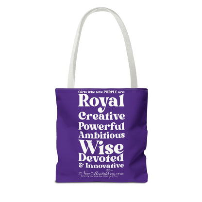 Purple Girl 4 Life Tote Bag - Cute Purple Bag for Women and Girls, Double Sided Inspirational Tote