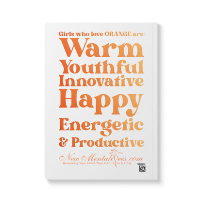 Orange Girl 4 Life (White) Softcover Journal – Double-Sided Inspirational Journal | 100 or 200 Pages | Notebook for Girls & Women Who Love Orange
