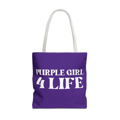 Purple Girl 4 Life Tote Bag - Cute Purple Bag for Women and Girls, Double Sided Inspirational Tote