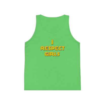 I Respect Girls Youth Tank Top – Raise Respectful Boys | Positive Character Tank for Boys | Future Gentleman Sleeveless Shirt