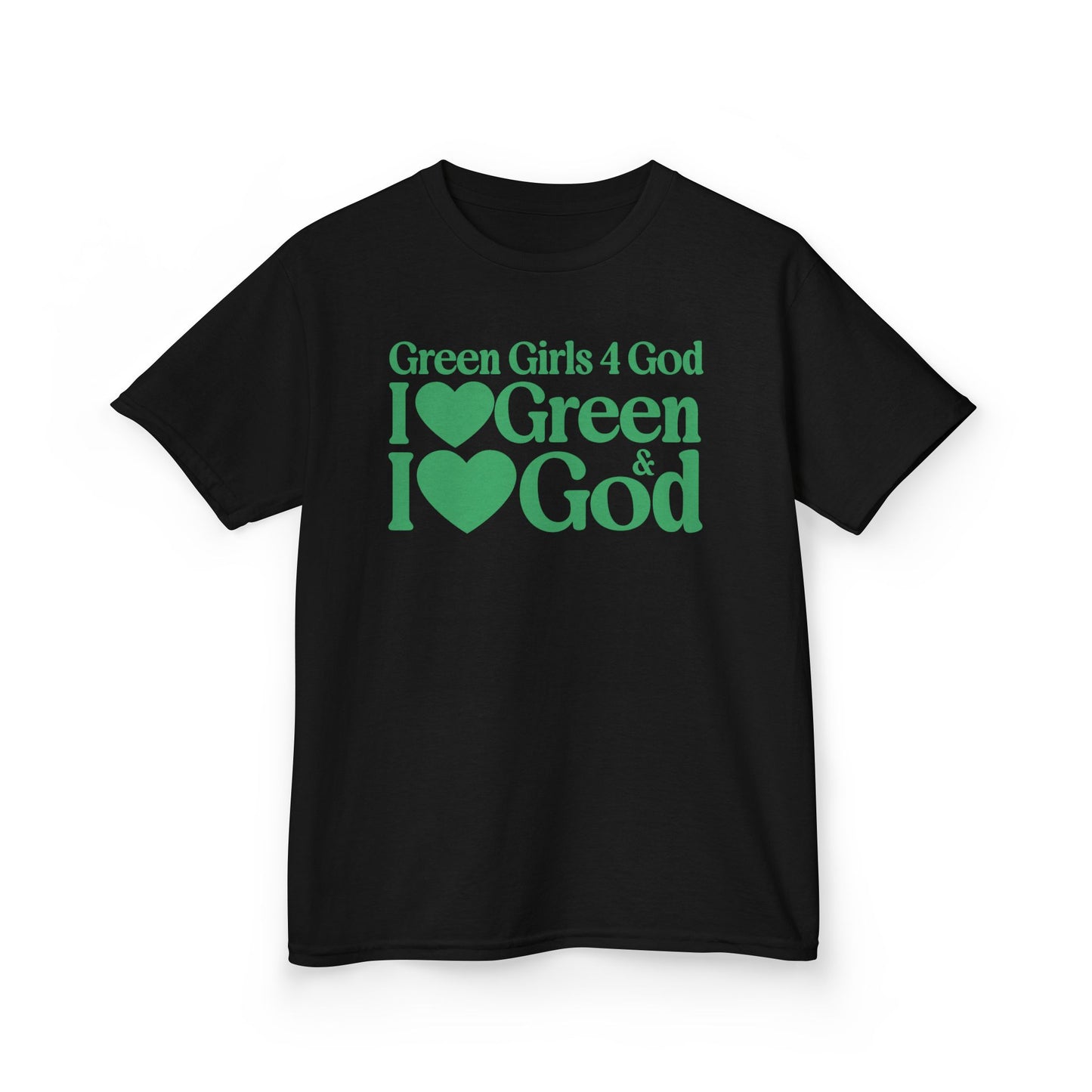 Green Girls 4 God Youth T-shirt | Black Contrast