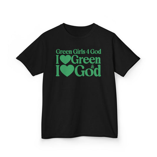 Green Girls 4 God Youth T-shirt | Black Contrast