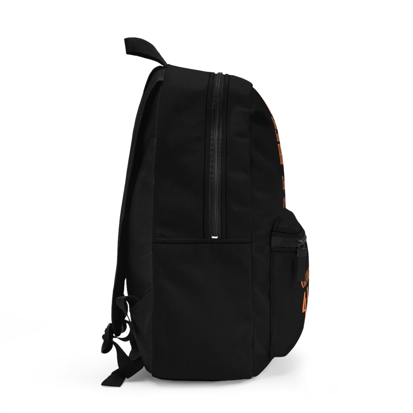Orange Girl 4 Life Black Contrast Backpack – Inspirational Girls School Backpack | Girl Power Bookbag | Lightweight Travel & School Bag