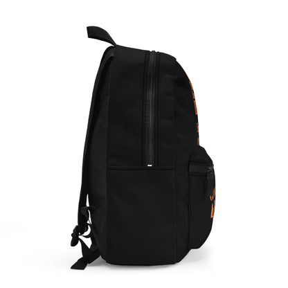 Orange Girl 4 Life Black Contrast Backpack – Inspirational Girls School Backpack | Girl Power Bookbag | Lightweight Travel & School Bag