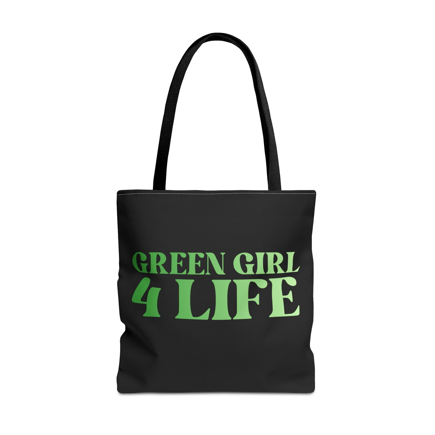 Green Girl 4 Life Tote Bag - Cute Black Bag for Women and Girls, Double Sided Inspirational Tote