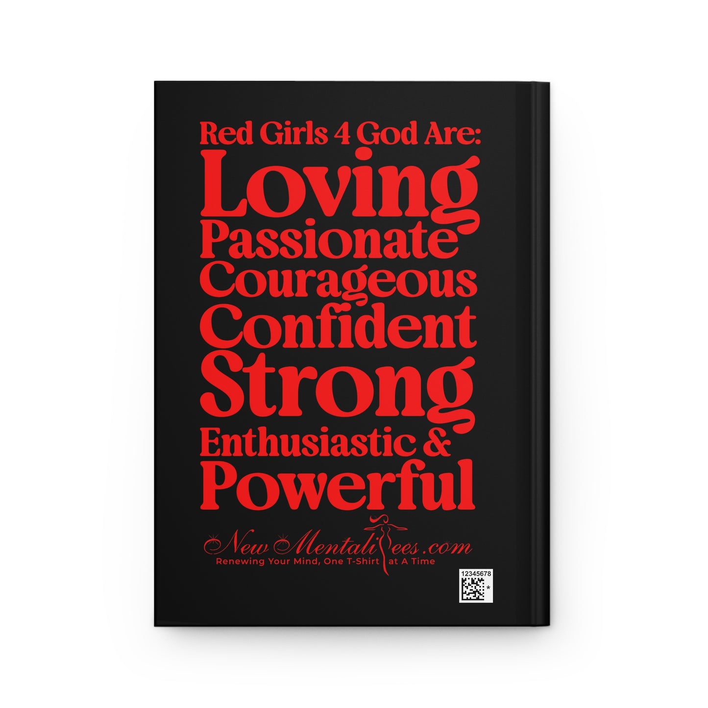 Red Girls for God Black Hardcover Journal – Double-Sided Inspirational Notebook | Matte Hardcover | 150 Lined Pages | Gift for Women & Girls