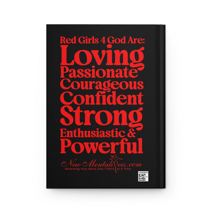 Red Girls for God Black Hardcover Journal – Double-Sided Inspirational Notebook | Matte Hardcover | 150 Lined Pages | Gift for Women & Girls