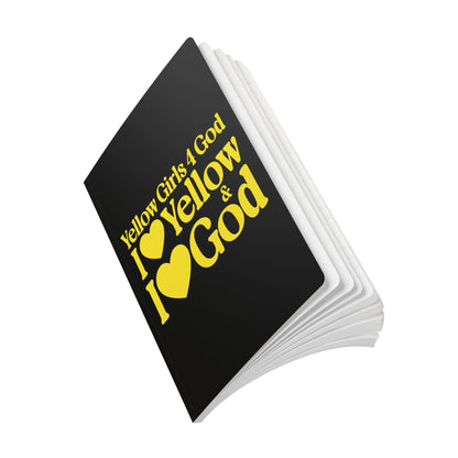 Yellow Girls 4 God Black Contrast Softcover Journal – Double-Sided Inspirational Faith Journal | 100 or 200 Pages | Notebook for Girls & Women Who Love God