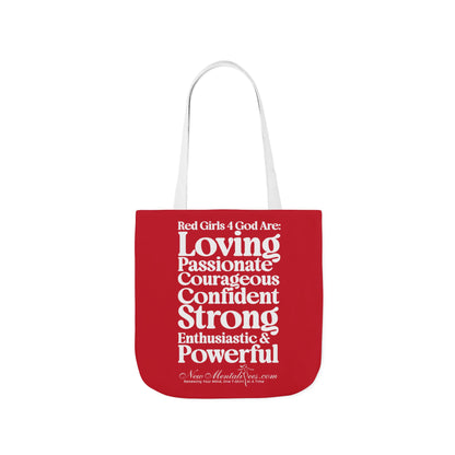 Red Girls 4 God Tote Bag - You are Loving, Passionate, Courageous, Confident, Strong, Enthusiastic, and Powerful!