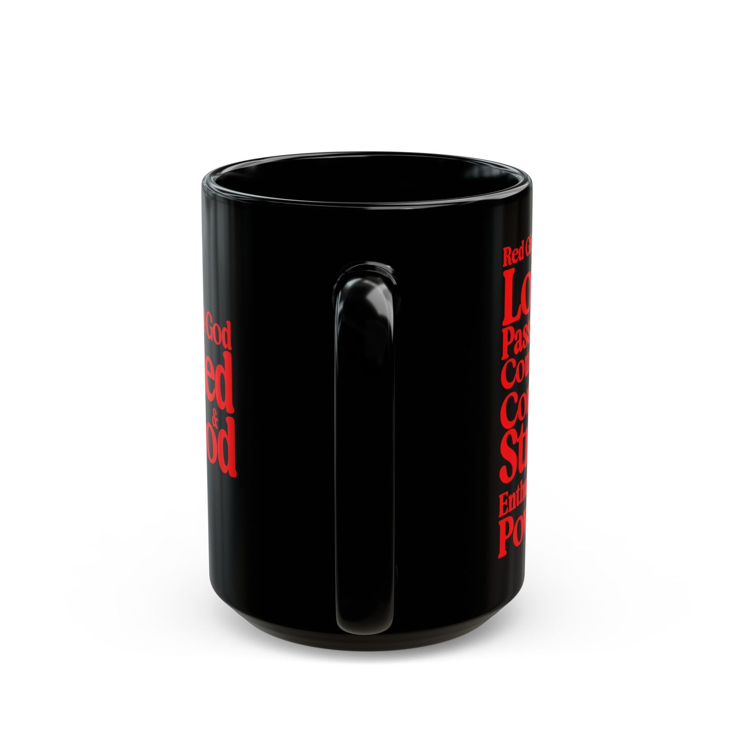 Red Girls 4 God Mug - Black Contrast Collection