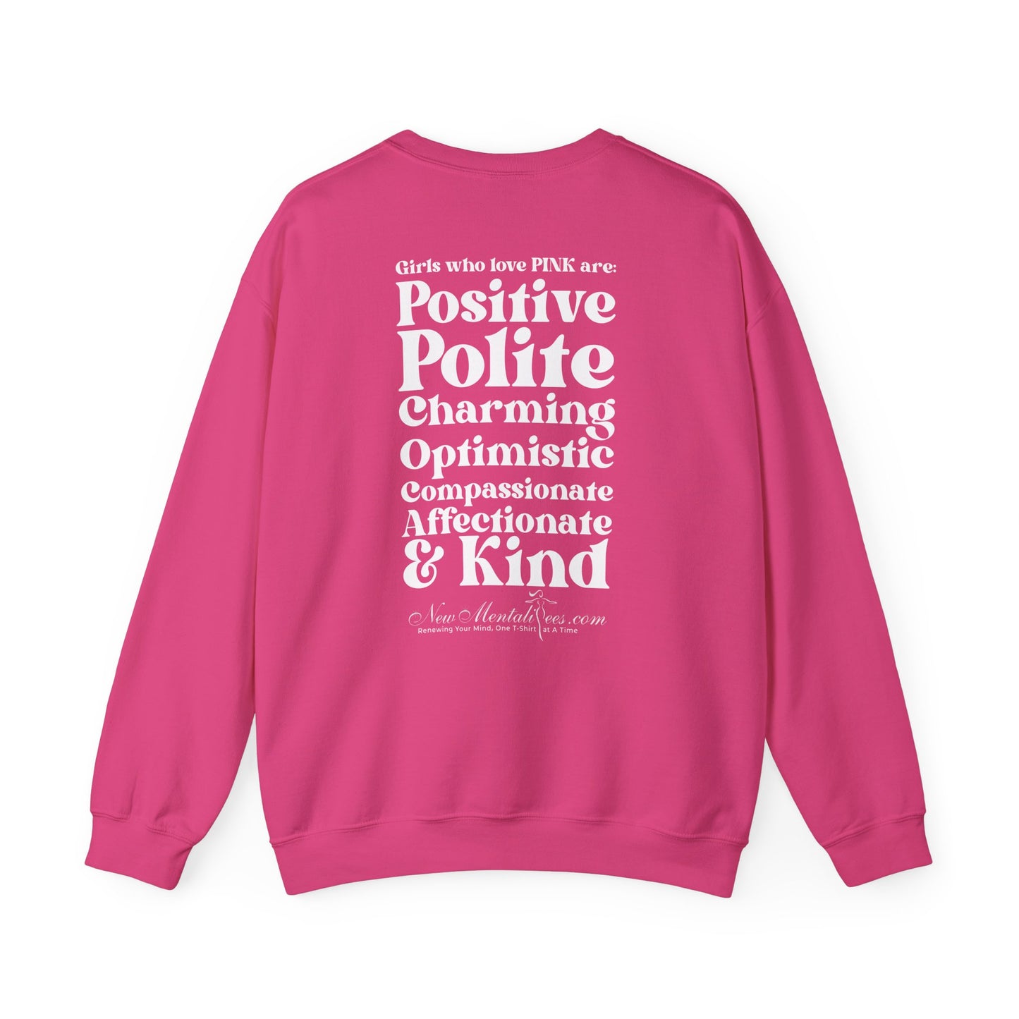Pink Girl 4 Life Sweatshirt - Cute Ladies Pink Graphic Sweatshirt, Positive Affirmation Unisex Sweatshirt, Inspirational Gift