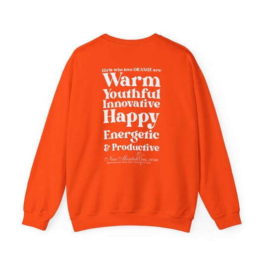 Orange Girl 4 Life Sweatshirt - Cute Ladies Orange Graphic Sweatshirt, Positive Affirmation Sweatshirt, Inspirational Unisex Sweatshirt, Orange Fashion