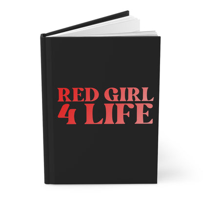 Red Girl 4 Life Black Matte Hardcover Journal – 150 Lined Pages | Inspirational Journal for Women & Girls | 5.75" x 8" Gift Notebook