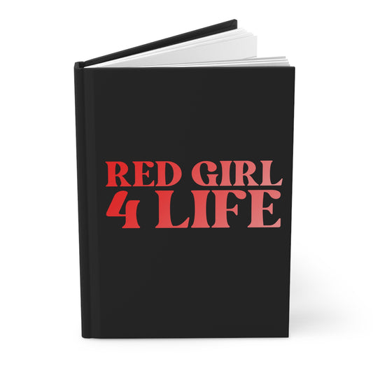 Red Girl 4 Life Black Matte Hardcover Journal – 150 Lined Pages | Inspirational Journal for Women & Girls | 5.75" x 8" Gift Notebook