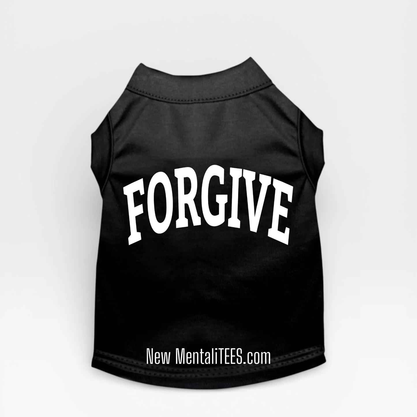 FORGIVE Collegiate Doggie Tank Top — A Little Shirt With A Big Message
