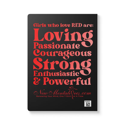 Red Girl 4 Life (Black) Softcover Journal – Double-Sided Inspirational Journal | 100 or 200 Pages | Notebook for Girls & Women Who Love Red