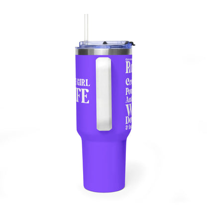 Purple Girl 4 Life 40 oz Purple Tumbler - Cute, Purple, Positive, Affirmation, Inspirational, Insulated Tumbler
