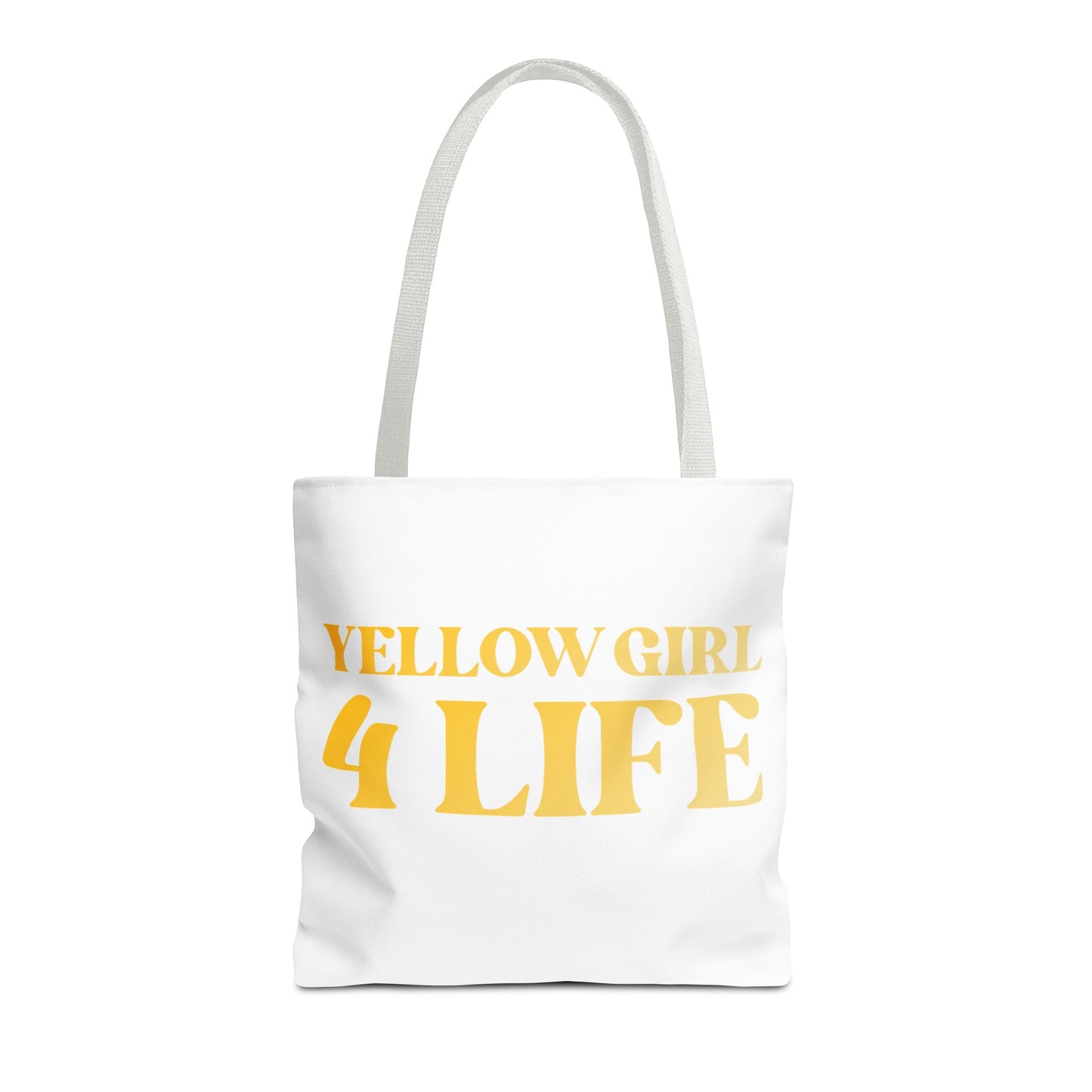 Yellow Girl 4 Life Tote Bag - Cute White Bag for Women and Girls, Double Sided Inspirational Tote