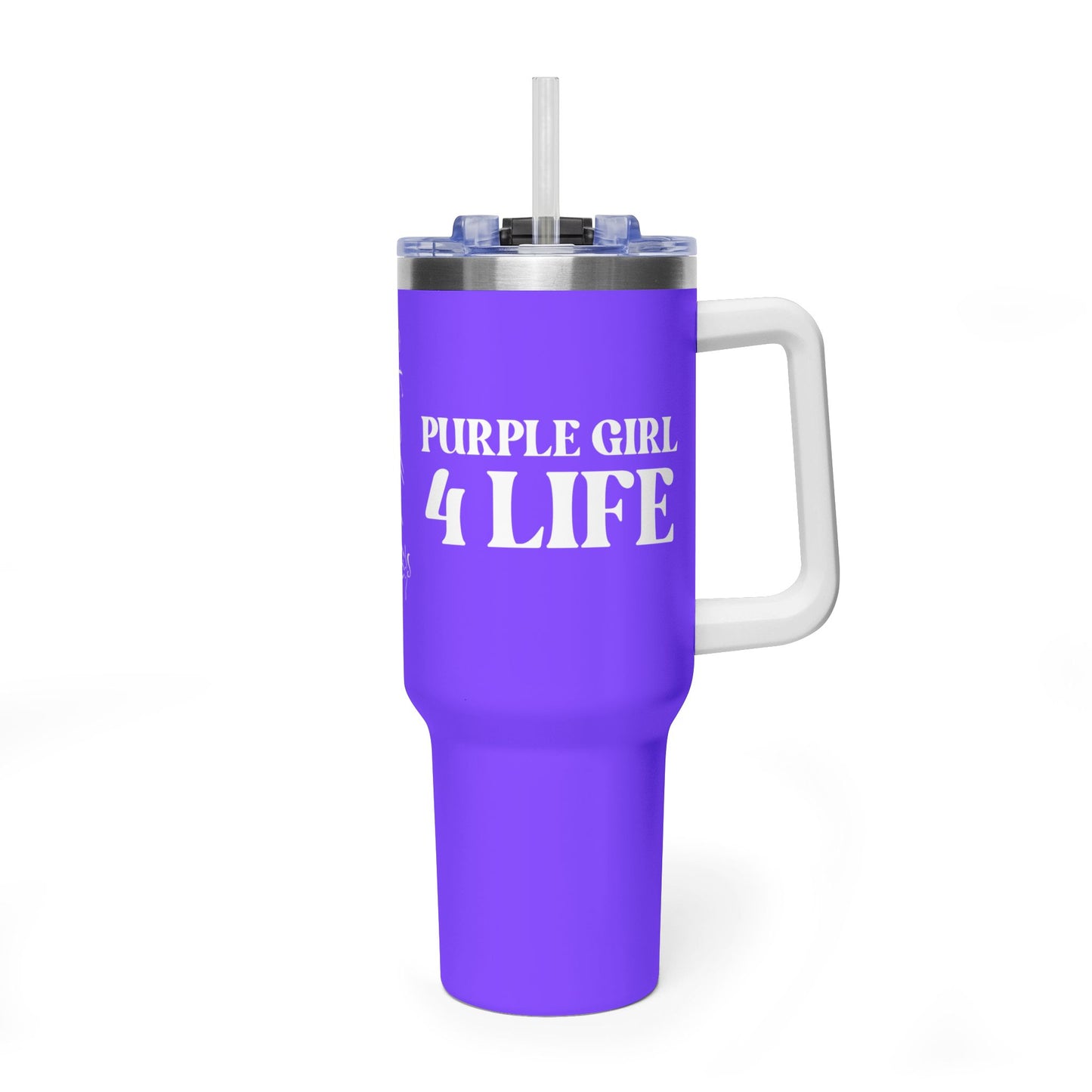 Purple Girl 4 Life 40 oz Purple Tumbler - Cute, Purple, Positive, Affirmation, Inspirational, Insulated Tumbler