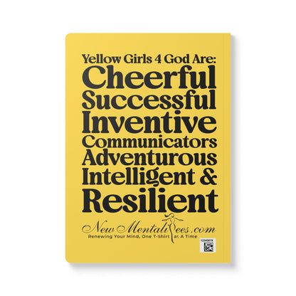 Yellow Girls 4 God Softcover Journal – Double-Sided Inspirational Faith Journal | 100 or 200 Pages | Notebook for Girls & Women Who Love God