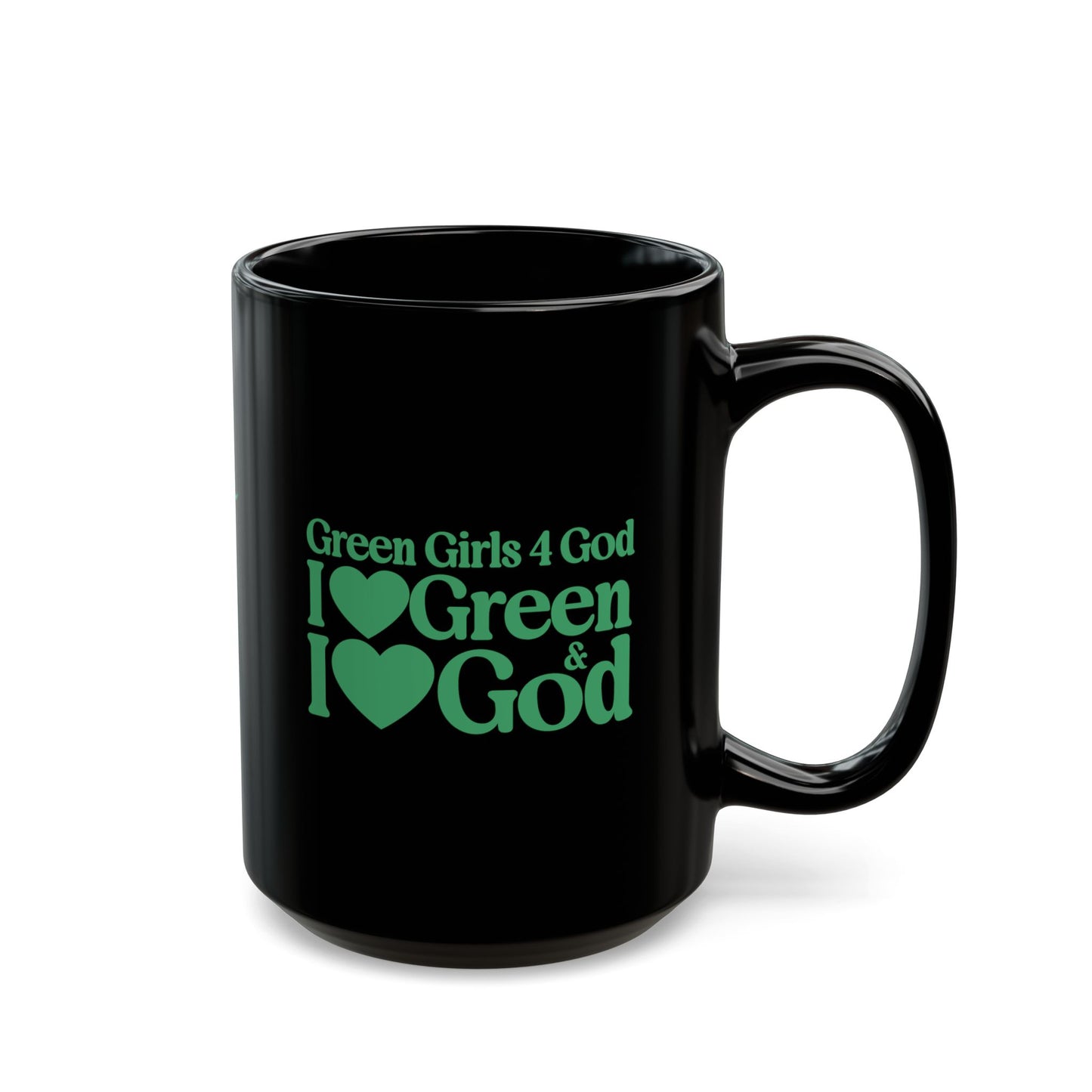 Green Girls 4 God Mug - Black Contrast Collection