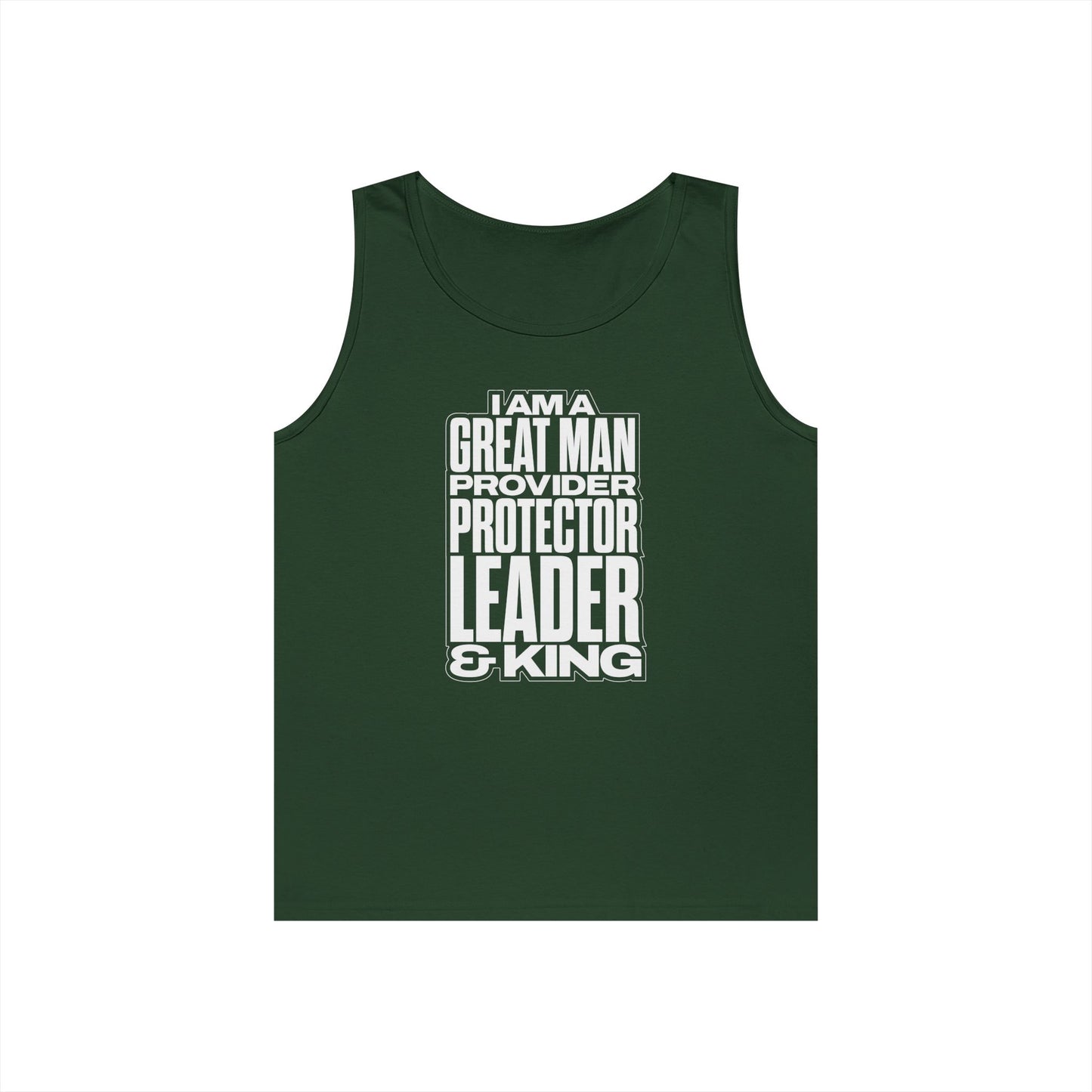 I Am A Great Man Teen Tank Top – Unisex Inspirational Tank | Provider, Protector, Leader & King | Positive Affirmation Tank for Teens