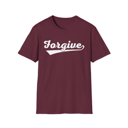 HomeRun Forgive Unisex T-Shirt | Baseball Script Tee | Inspirational Graphic Shirt | Positive Message Apparel | Motivational Unisex Shirt