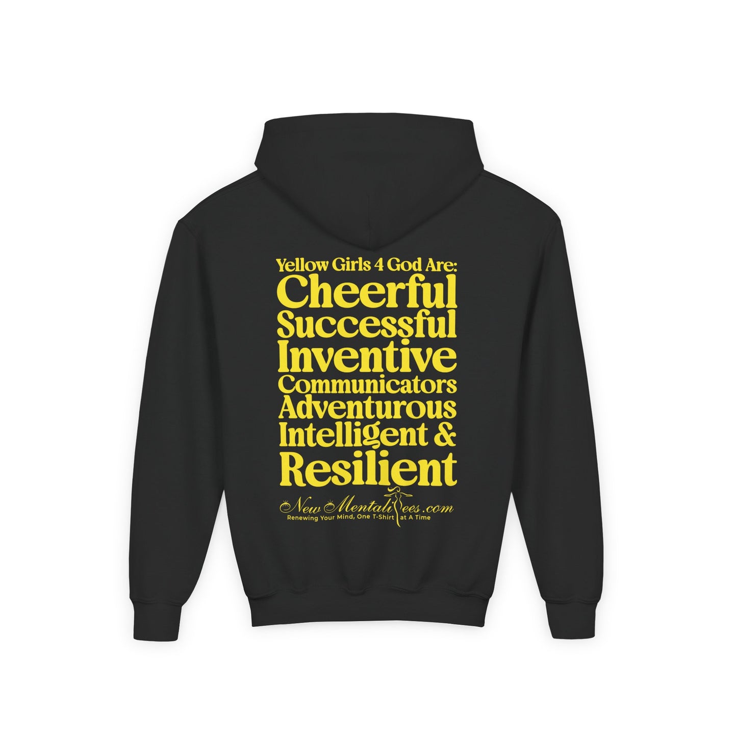Yellow Girls 4 God Youth Hoodie | Black Contrast