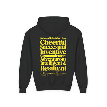 Yellow Girls 4 God Youth Hoodie | Black Contrast