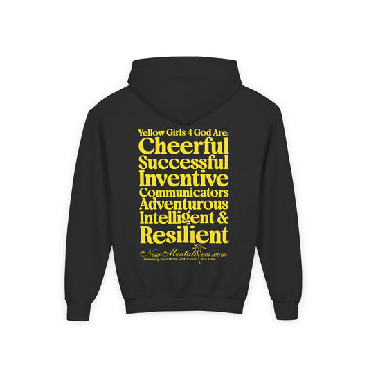 Yellow Girls 4 God Youth Hoodie | Black Contrast