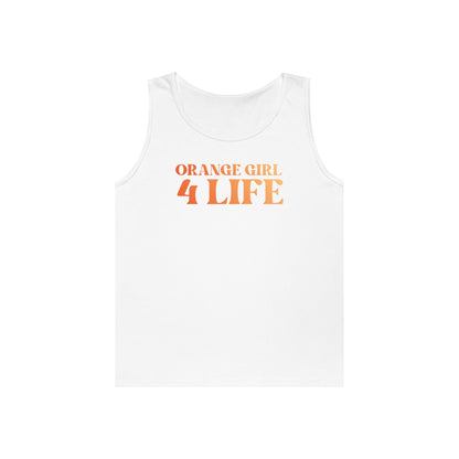 Orange Girl 4 Life Ladies Sleeveless White Tank Top | Double-Sided Graphic Tank | Inspirational Tank for Women (Unisex)