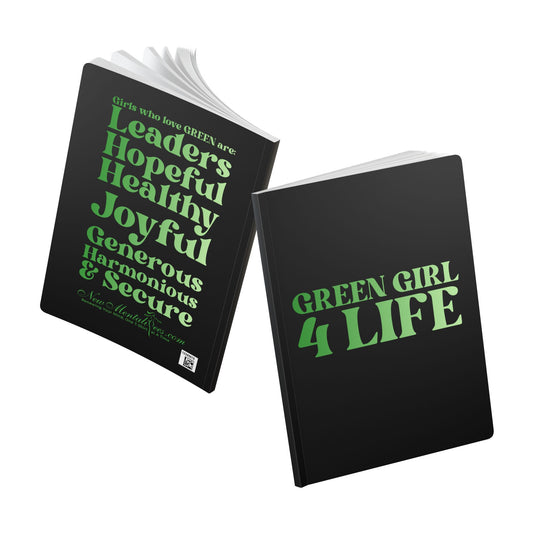 💚 Green Girl 4 Life (Black) Softcover Journal – Double-Sided Inspirational Journal | 100 or 200 Pages | Notebook for Girls & Women Who Love Green