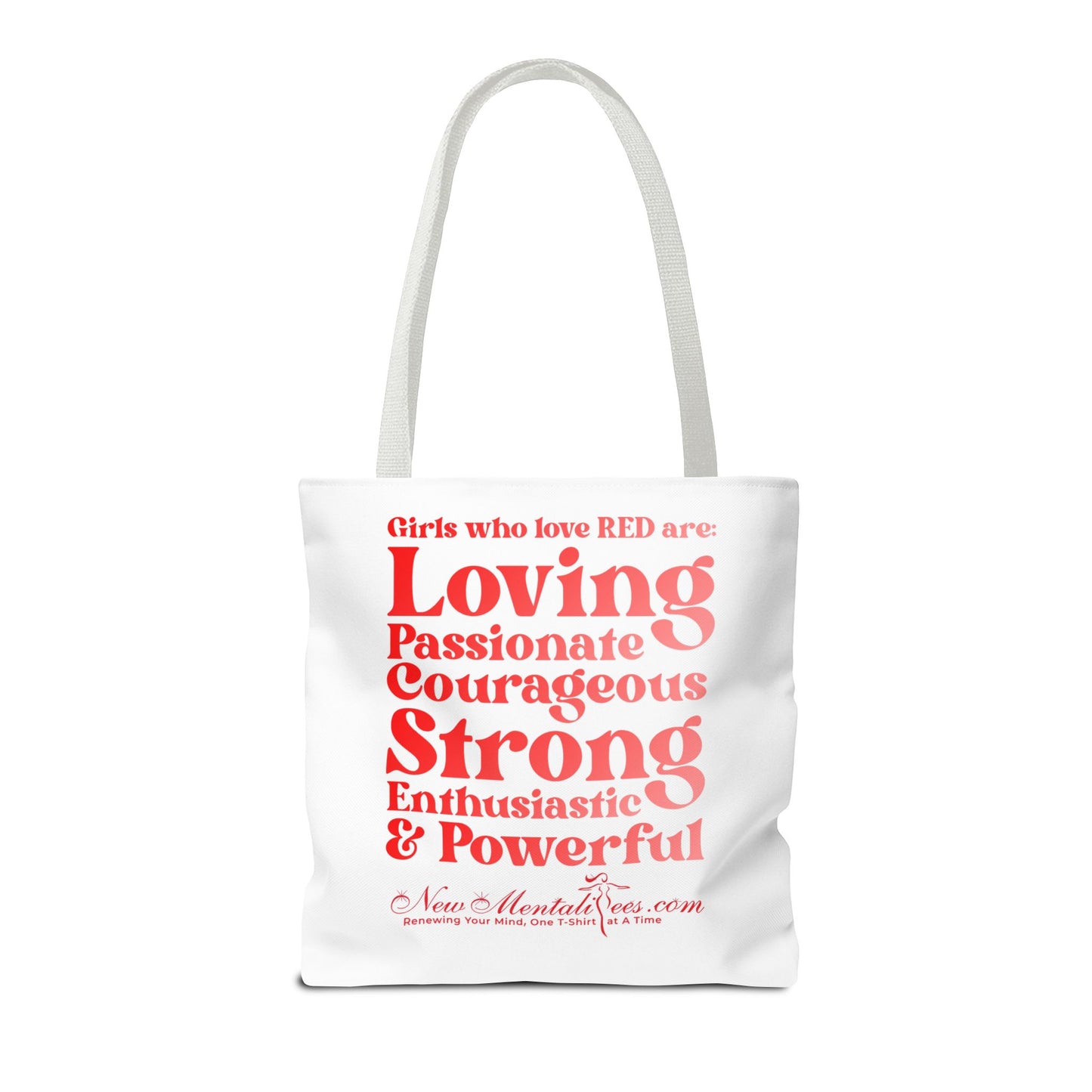 Red Girl 4 Life Tote Bag - Cute White Bag for Women and Girls, Double Sided Inspirational Tote