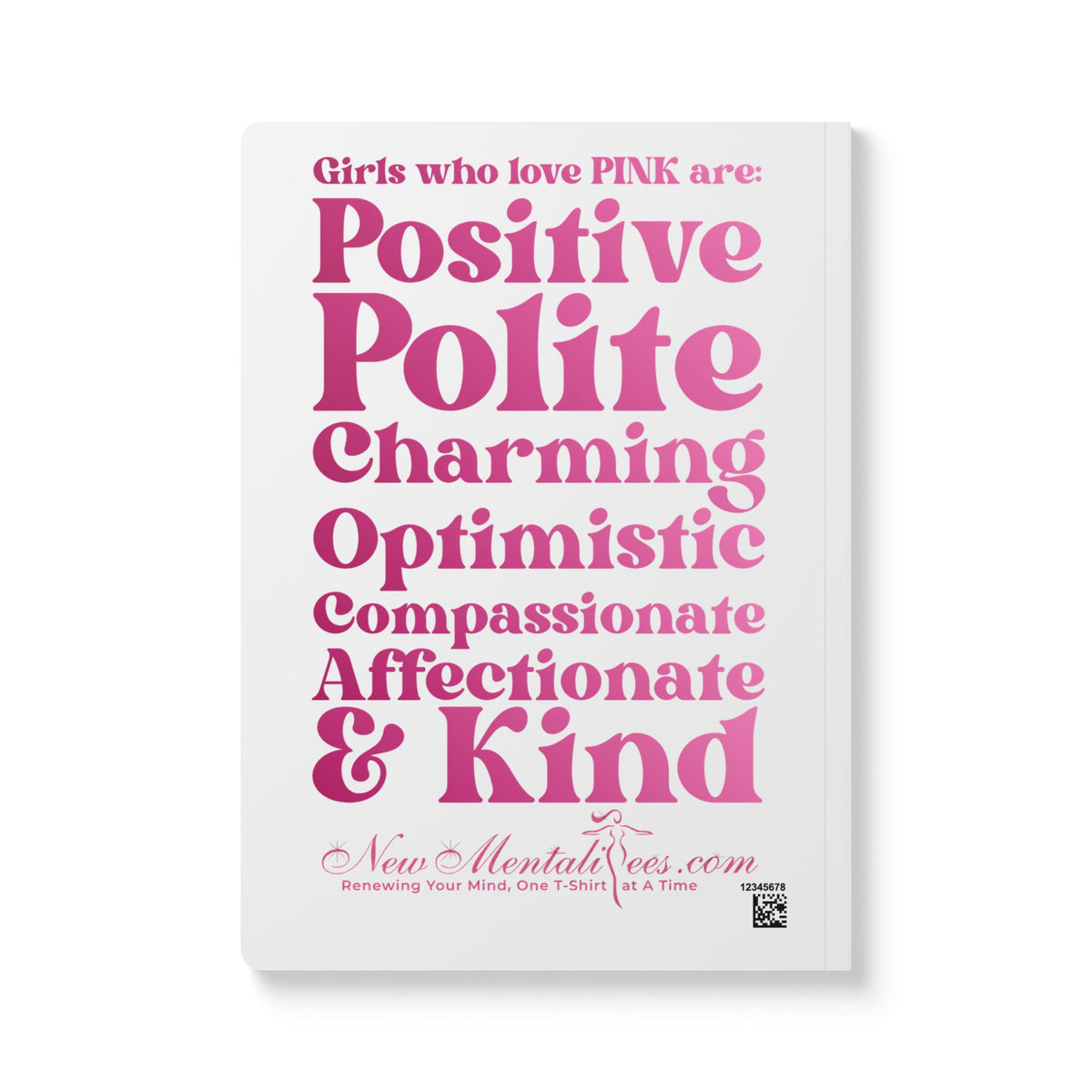 Pink Girl 4 Life (White) Softcover Journal – Double-Sided Inspirational Journal | 100 or 200 Pages | Notebook for Girls & Women Who Love Pink