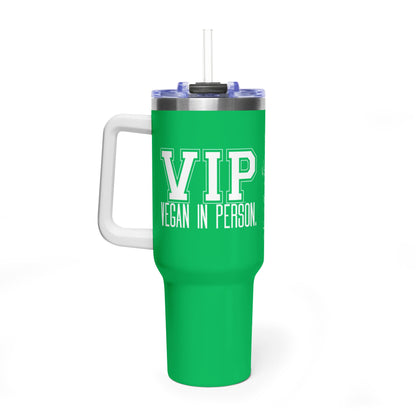 VIP Vegan In Person 40 oz Tumbler | Large Travel Cup | Plant-Based Lifestyle